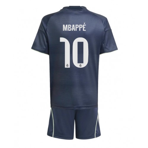 Fotbalové Dres Real Madrid Kylian Mbappe #10 Dětské Venkovní 2025-26 Krátký Rukáv (+ trenýrky)
